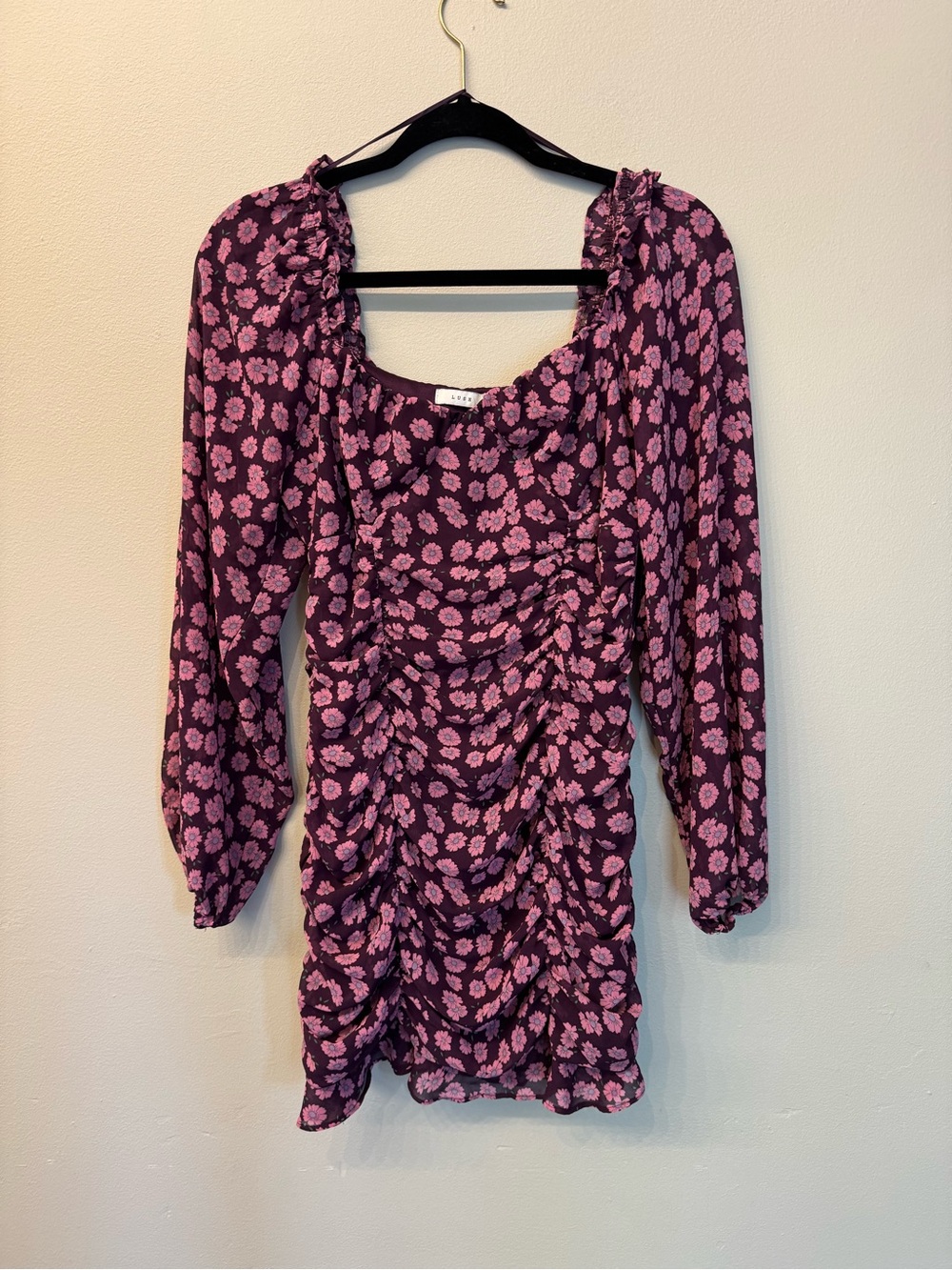 Lush Floral Sangria Body Con Mini Dress Women’s Size Medium